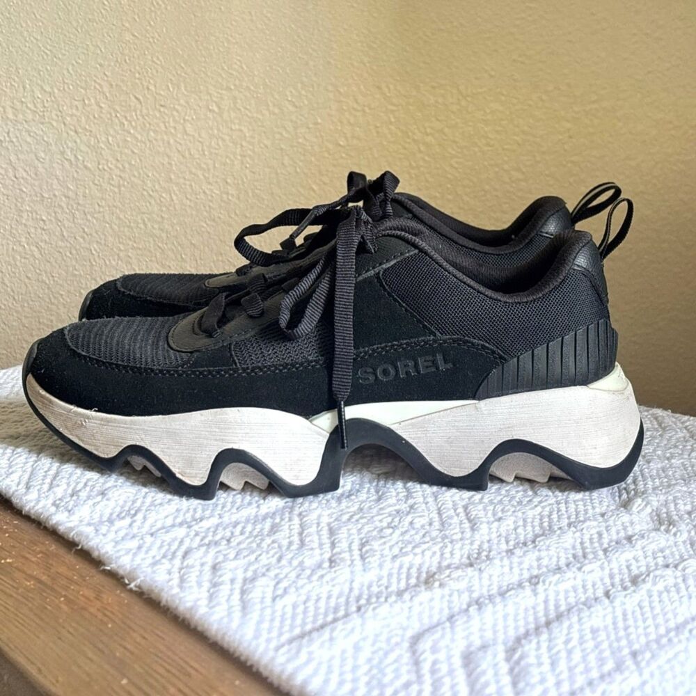 Sorel Kinetic Impact II Wonder Lace Sneakers Black Sea Salt Women's 8
